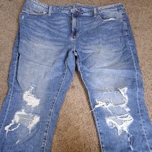Distressed Blue Jeans